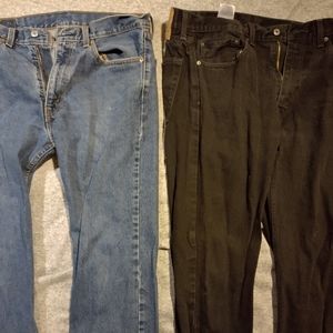 Two pairs of men's Levi 505 jeans size 36x32